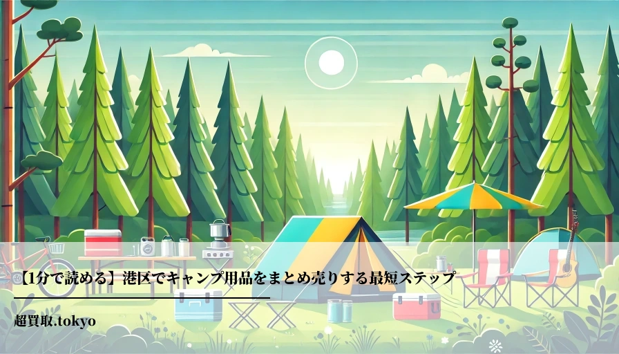 【1分で読める】港区でキャンプ用品をまとめ売りする最短ステップ**のアイキャッチ画像
